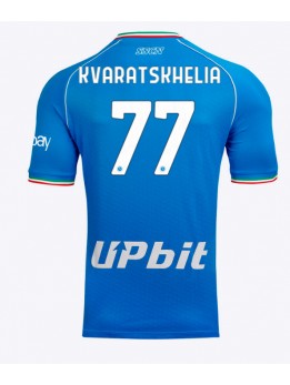 SSC Napoli Khvicha Kvaratskhelia #77 Heimtrikot 2023-24 Kurzarm